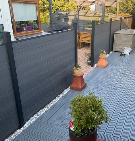 FencePlus Duo Grey Composite Fence Panels