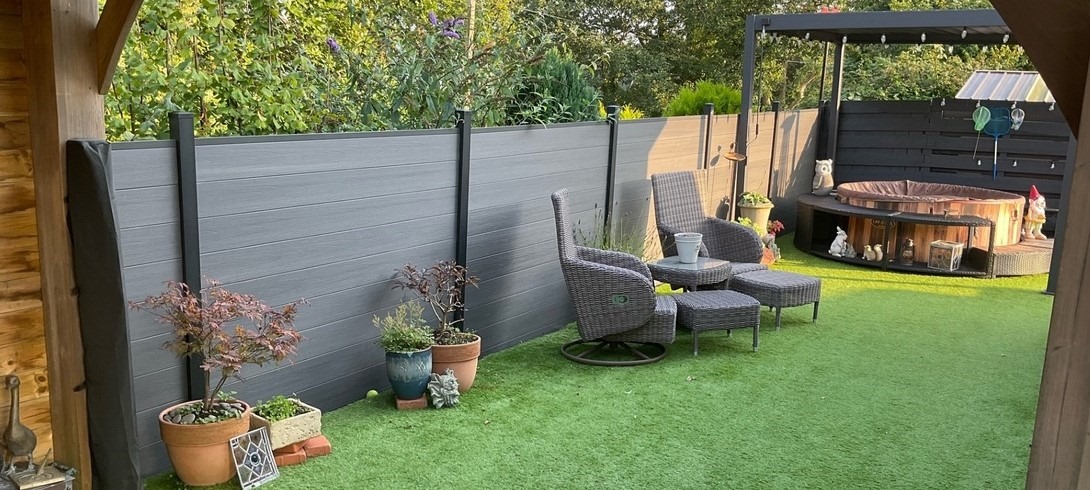 FencePlus Duo Grey Composite Fence Panels