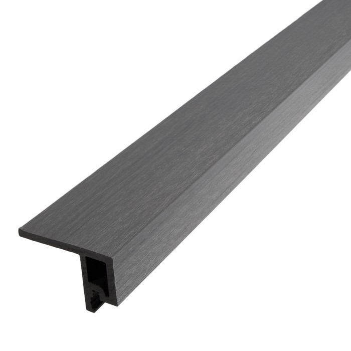 Linear Slatted Grey 3.6m Start/End Trim