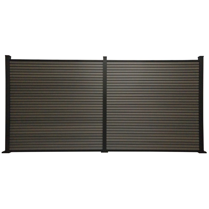Slatted Grey 1.8m Fence Panel Kit